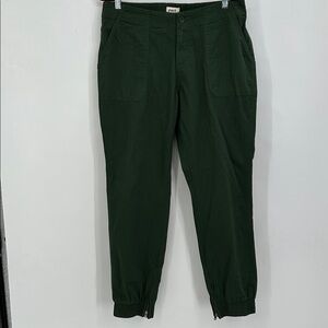 Pact Women's Woven Twill Utility Jogger Pants Organic Cotton Green Size Large